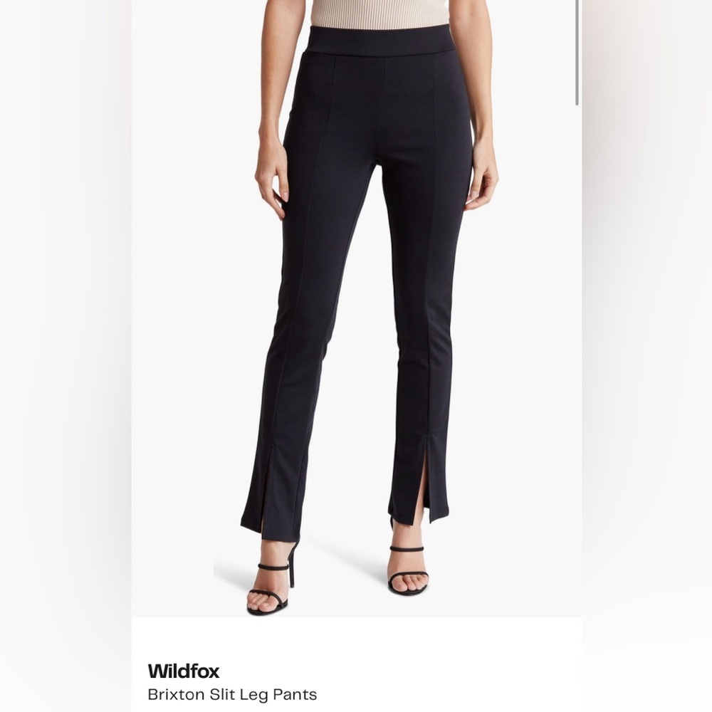 NWT Wildfox Brixton Black Front Slit Pants size Medium